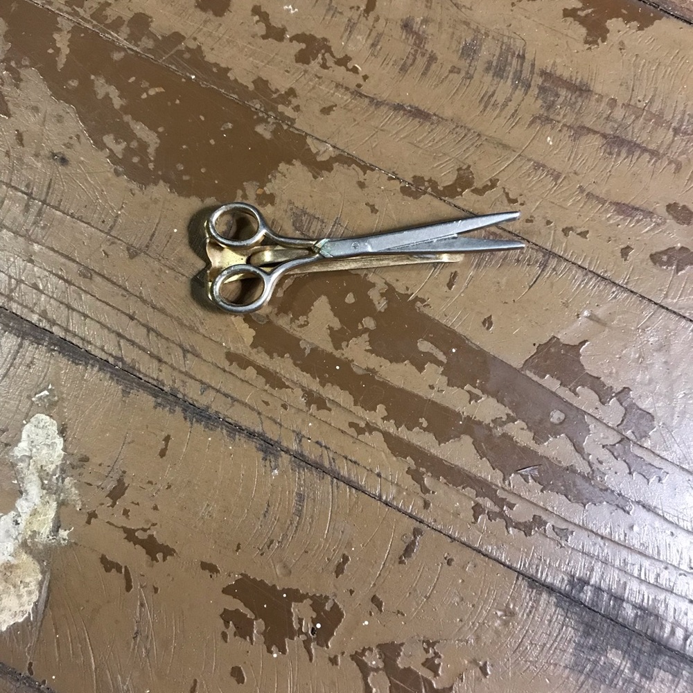 Gold and Silver tone Scissors Tie Clip